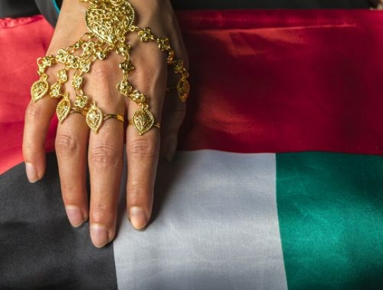 Close up of a woman in her traditional jewellery 